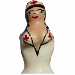 Imagen de CONDOMERIE  PRESERVATIVO DECORATIVO PINTADO A MANO ENFERMERA RUBIA