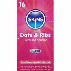 Imagen de SKINS  DOTS & RIBS PRESERVATIVOS PREMIUM PACK 16