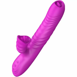 Imagen de ANGELIA VIBRADOR MULTIFUNCION DOBLE LENGUA EFECTO CALOR VIOLETA