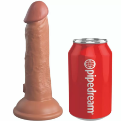 Imagen de KING COCK ELITE DILDO REALISTICO VIBRADOR & SILICONA 15.2 CM CARAMELO