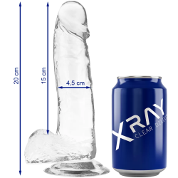 Imagen de XRAY CLEAR DILDO REALISTA TRANSPARENTE 20CM X 4.5CM