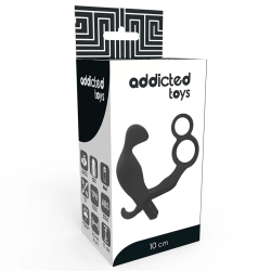 Imagen de ADDICTED TOYS PLUG ANAL CON ANILLA DOBLE PENE Y TESTICULOS NEGRO