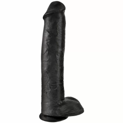 Imagen de KING COCK PENE REALISTICO CON TESTICULOS 34.2 CM NEGRO