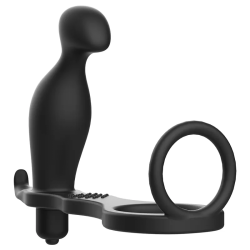 Imagen de ADDICTED TOYS PLUG ANAL CON ANILLO SILICONA NEGRO