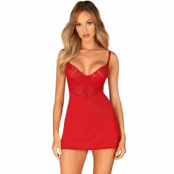 Imagen de INGRIDIA CHEMISE & TANGA ROJO