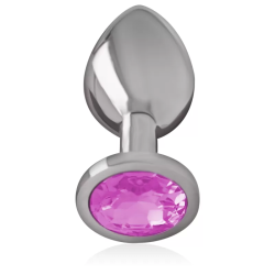 Imagen de INTENSE - PLUG ANAL METAL CON CRISTAL ROSA TALLA L