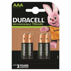 Imagen de DURACELL PILA RECARGABLE HR03 AAA 750mAh BLISTER*4