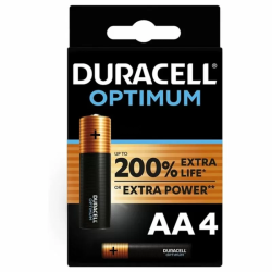 Imagen de DURACELL OPTIMUM 200 PILA ALCALINA AA LR6 BLISTER*4