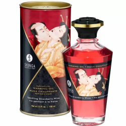 Imagen de SHUNGA ACEITE MASAJE EFECTO CALOR SABOR CAVA CON FRESAS 100 ML