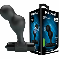 Imagen de MR PLAY - PLUG ANAL VIBRADOR DE SILICONA NEGRO