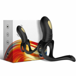 Imagen de JOY JUMPER ANILLO VIBRADOR PAREJAS & PLUG ANAL CONTROL REMOTO NEGRO