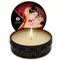 Imagen de SHUNGA MINI CARESS BY CANDELIGHT VELA MASAJE FRESA Y CHAMPAGNE 30ML