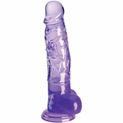 Imagen de KING COCK CLEAR PENE REALISTICO CON TESTICULOS 16.5 CM MORADO