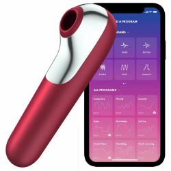 Imagen de SATISFYER DUAL LOVE VIBRADOR Y SUCCIONADOR CON AIRE PULSADO ROJO