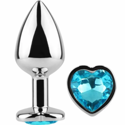 Imagen de SECRET PLAY - METAL BUTT PLUG CORAZÓN AZUL TALLA S 7 CM