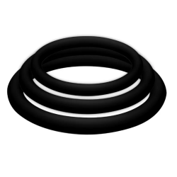 Imagen de POTENZPLUS KIT DE 3 ANILLOS PARA EL PENE (S, M, L) NEGRO