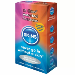 Imagen de SKINS PRESERVATIVOS NATURAL + FINO + PUNTOS & ESTRIAS 12 UDS