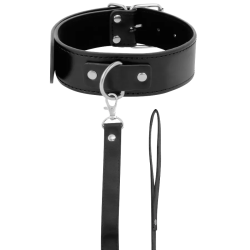 Imagen de DARKNESS COLLAR DE POSTURA CON CADENA LEATHER