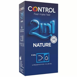 Imagen de CONTROL DUO NATURA 2-1 PRESERVATIVO + GEL 6 UDS