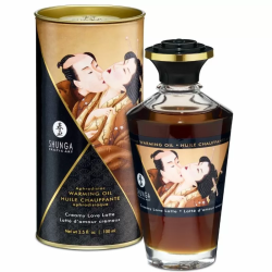 Imagen de SHUNGA ACEITE MASAJE EFECTO CALOR SABOR CREAMY LOVE LATTE 100 ML