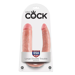 Imagen de KING COCK DILDO DOBLE PENETRACIÓN 17.8 CM NATURAL