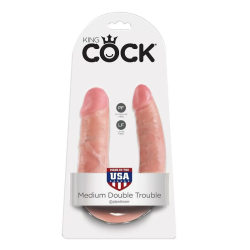 Imagen de KING COCK DILDO DOBLE PENETRACIÓN 13.9 CM NATURAL