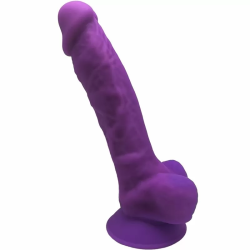 Imagen de MODELO 1 PENE REALISTICO SILICONA PREMIUM SILEXPAN VIOLETA 17.5 CM