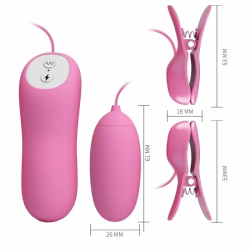 Imagen de PRETTY LOVE - PINZAS CON VIBRACIÓN Y ELETROSHOCK ROSA