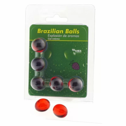 Imagen de TALOKA - BRAZILIAN BALLS GEL ÍNTIMO FRESA 5 BOLAS