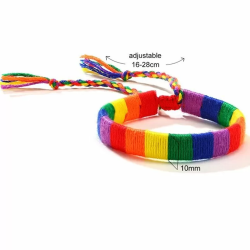 Imagen de PRIDE - PULSERA REDONDA DE HILO BANDERA LGBT