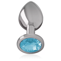 Imagen de INTENSE - PLUG ANAL METAL CON CRISTAL AZUL TALLA S