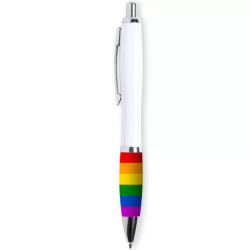 Imagen de BOLIGRAFO BLANCO BANDERA LGBT
