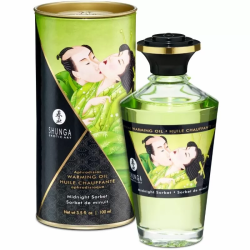 Imagen de SHUNGA ACEITE MASAJE EFECTO CALOR SABOR SORBETE DE MEDIANOCHE 100 ML