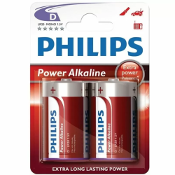 Imagen de PHILIPS POWER ALKALINE PILA D LR20 BLISTER*2