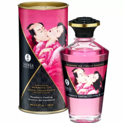 Imagen de SHUNGA ACEITE MASAJE EFECTO CALOR SABOR INTENSO FRAMBUESA 100 ML