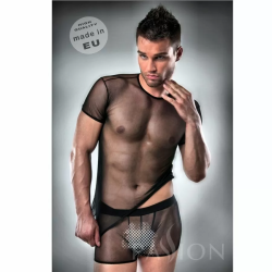 Imagen de T-SHIRT + UNDERWEAR 017 NEGRO TRANSPARENTE BY PASSION