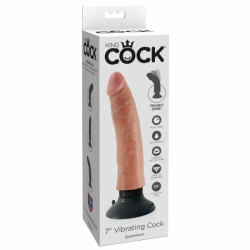 Imagen de DILDO VIBRADOR KING COCK 17.78 CM NATURAL