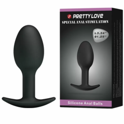 Imagen de PRETTY LOVE PLUG ANAL SILICONA 6.5 CM NEGRO