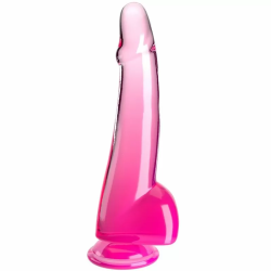 Imagen de KING COCK CLEAR DILDO CON TESTICULOS 19 CM ROSA