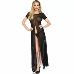 Imagen de LEG AVENUE VESTIDO LARGO TRANSPARENTE CON ABERTURA FRONTAL TALLA M/L