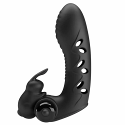 Imagen de VANCE FUNDA DEDO VIBRADOR CONEJO NEGRO