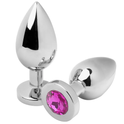 Imagen de METALHARD ANAL PLUG DIAMOND ROSA MEDIUM 7.62CM