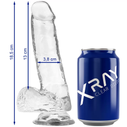 Imagen de XRAY CLEAR DILDO REALISTA TRANSPARENTE 18.5CM X 3.8CM