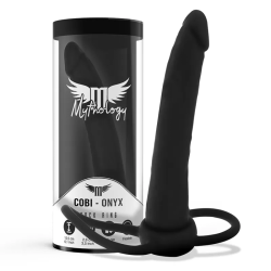 Imagen de COBI ONYX DILDO ANAL CON ANILLOS PARA PENE Y TESTÍCULOS 13 CM