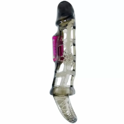 Imagen de BAILE FUNDA EXTENSORA PENE CON VIBRACION Y STRAP 13.5 CM