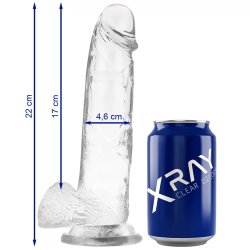 Imagen de XRAY CLEAR DILDO REALISTA TRANSPARENTE 22CM X 4.6CM