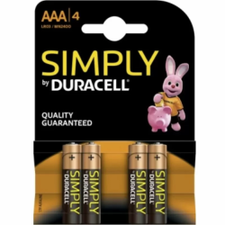 Imagen de DURACELL SIMPLY PILA ALCALINA AAA LR03/MN2400 4UD