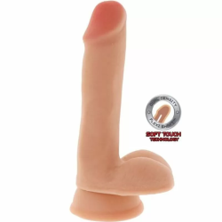 Imagen de GET REAL - DUAL DENSITY DILDO 17 CM CON TESTICULOS NATURAL