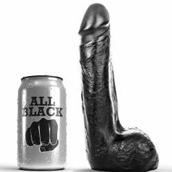 Imagen de ALL BLACK DILDO REALISTICO NEGRO SUAVE 20 CM