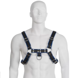 Imagen de LEATHER BODY ARNES CUERO AZUL Y NEGRO CHEST BULLDOG